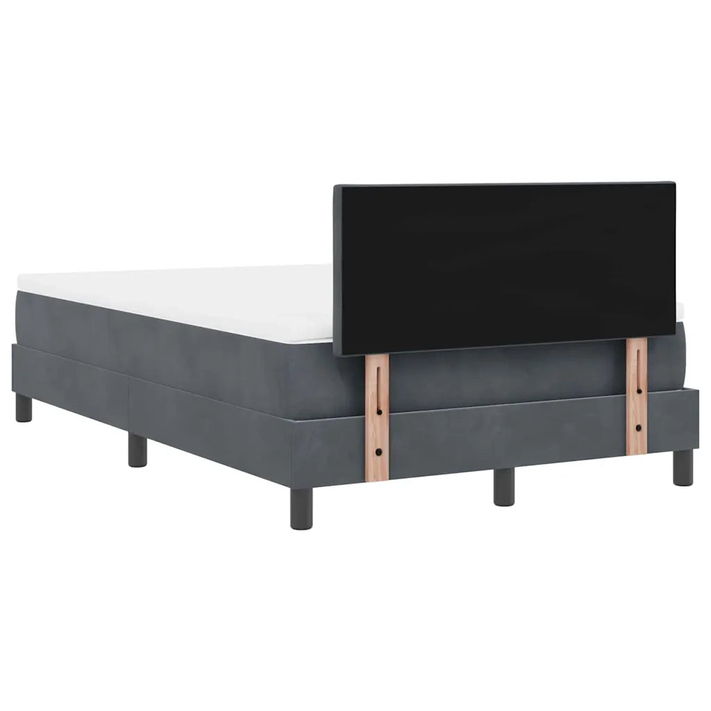 Letto a molle con materasso Grigio scuro 120 x 190 cm Velluto 3339225