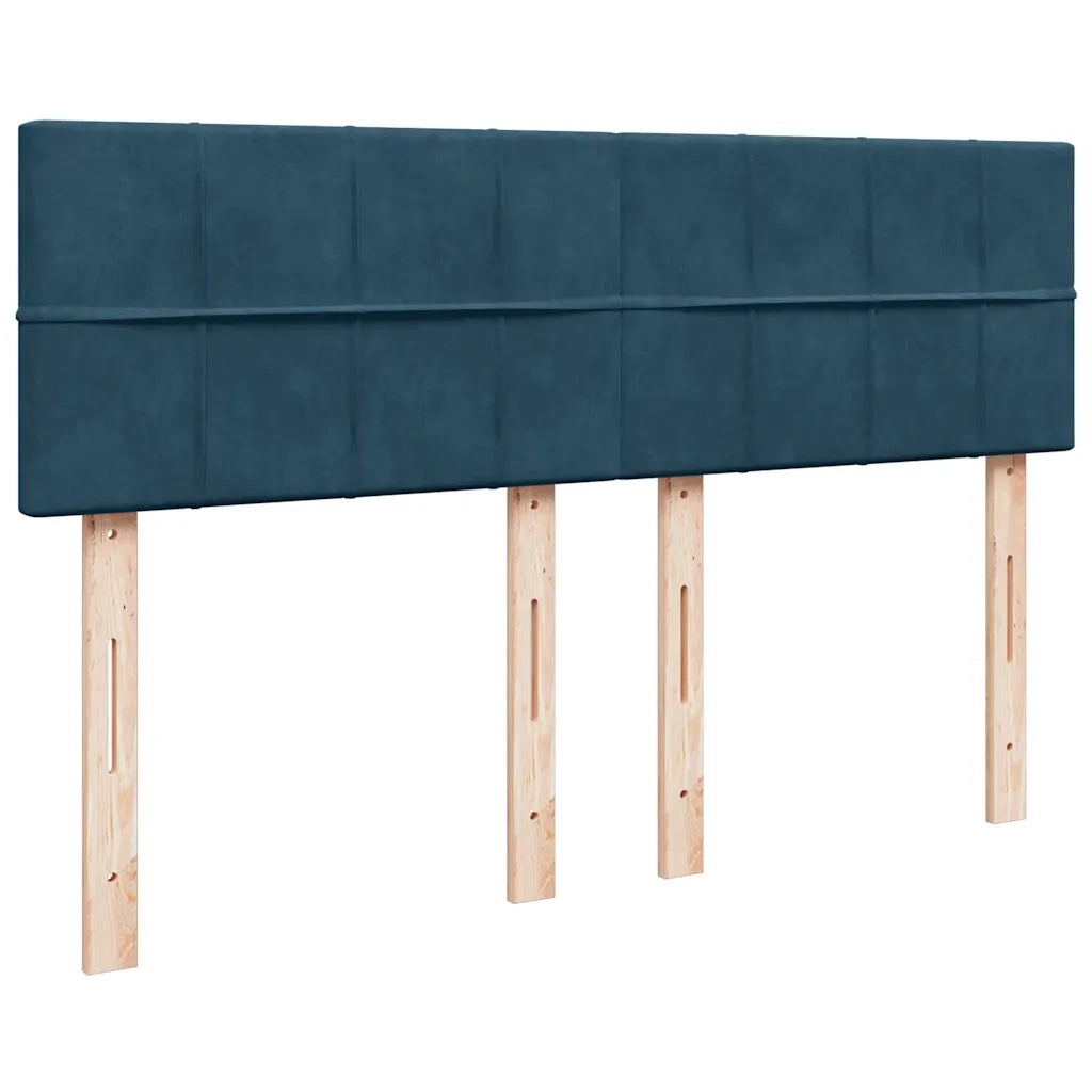 Giroletto a Molle con Materasso Blu 160x200 cm in Velluto 3287786