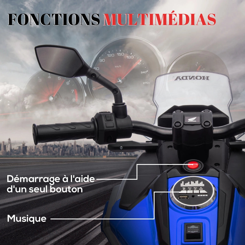 Moto elettrica per bambini ¨C Minimal ¨C blu con luci e musica