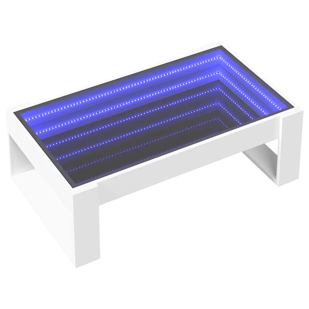 Tavolino da salotto | Tavolino da caff¨¨ | Tavolino da Soggiorno con LED Infinity Bianco 90x53x30 cm