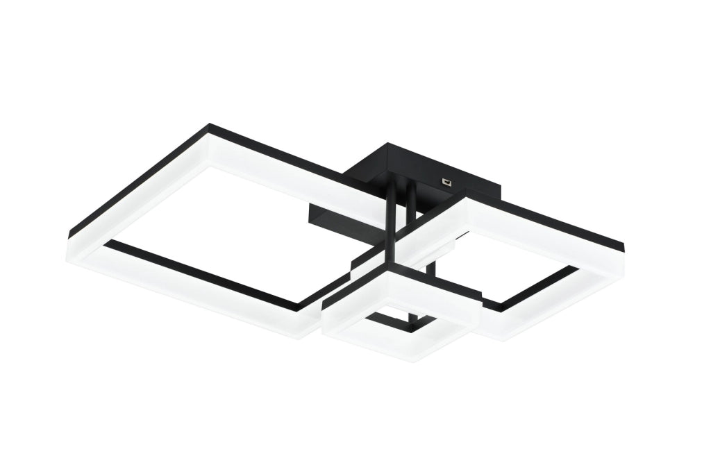 Plafoniera LED moderna nera quadrati CCT 22W Rabalux