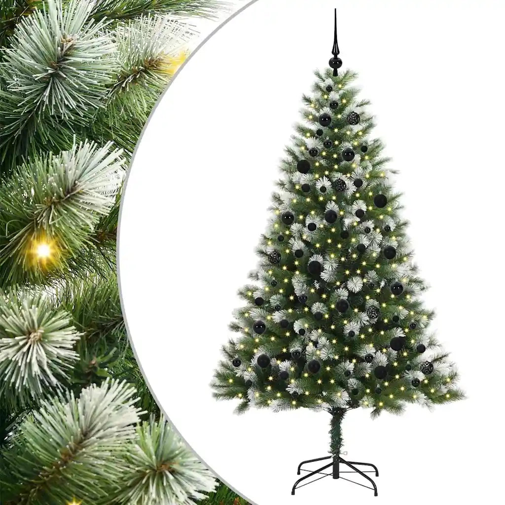 Albero di Natale artificiale a cerniera con neve fioccata 3395452