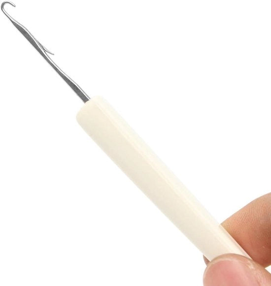 Attrezio per cucire a maglia portatile 14 cm - Brene per maglia standard 4,5 mm - Materiale acciaio/plastica - Bianco - Facile da utilizzare - Aggeggi per cucire a maglia con ago a uncino