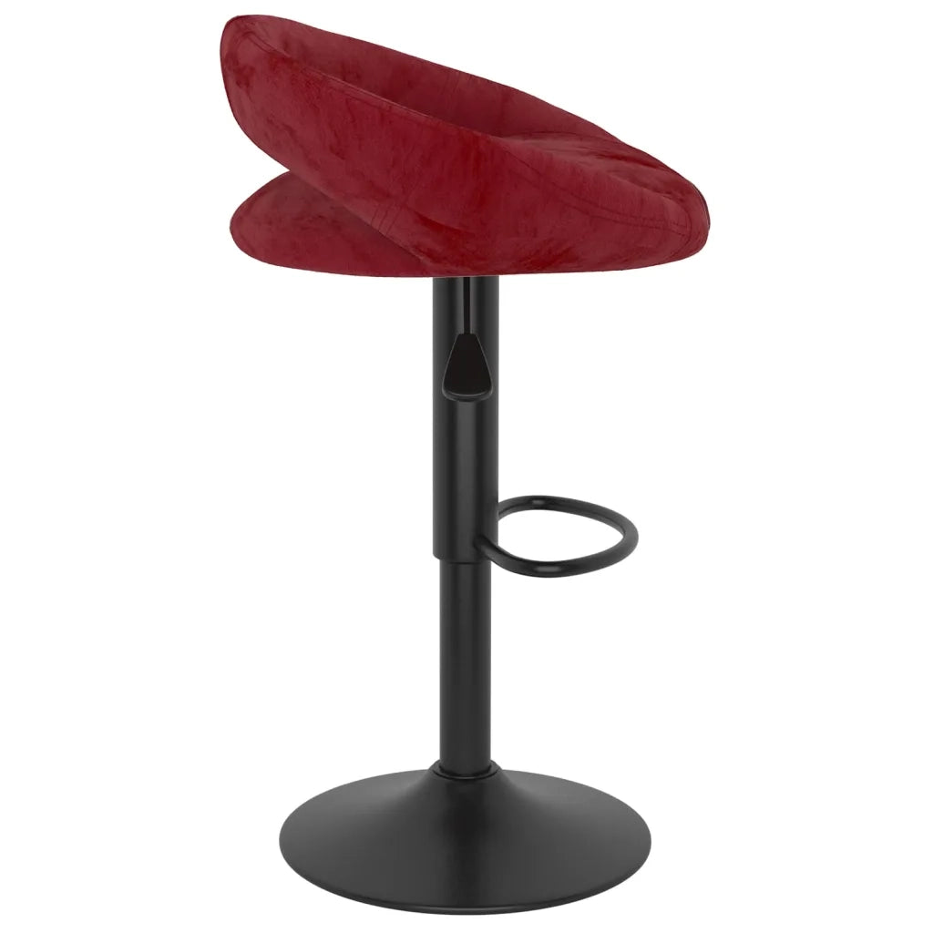 Sgabelli da Bar 2 pz Rosso Vino in Velluto 333275