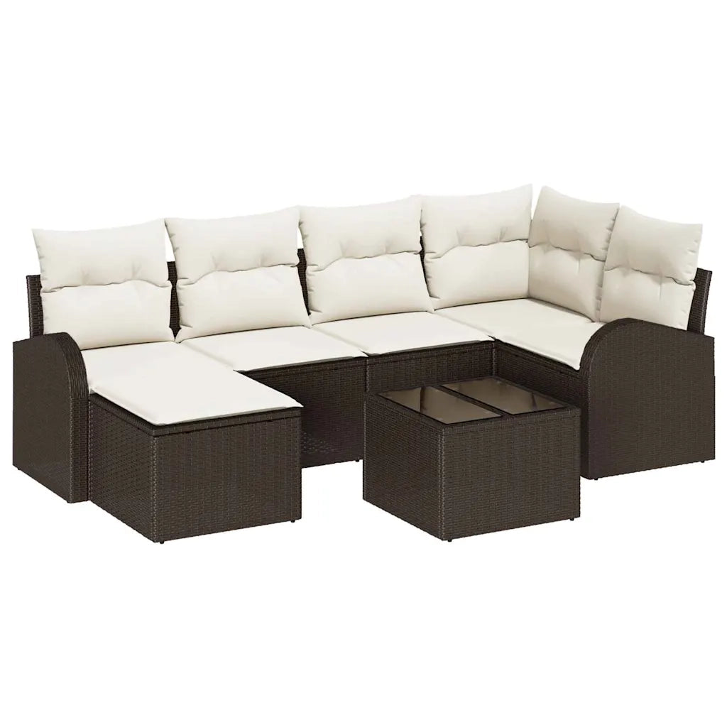 Set Divano da Giardino 7 pcs Marrone polyrattan 3346118