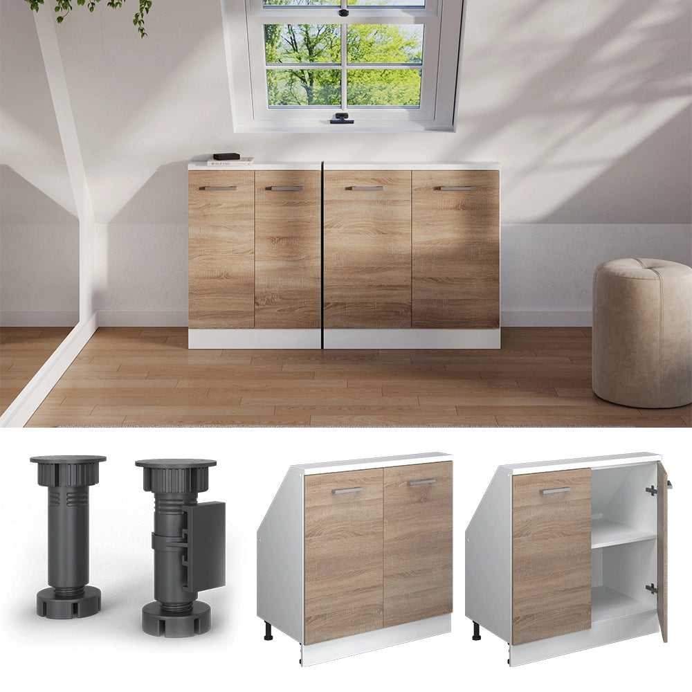 Mobile sottotetto Rion Sonoma/Bianco con 2 porte Vicco