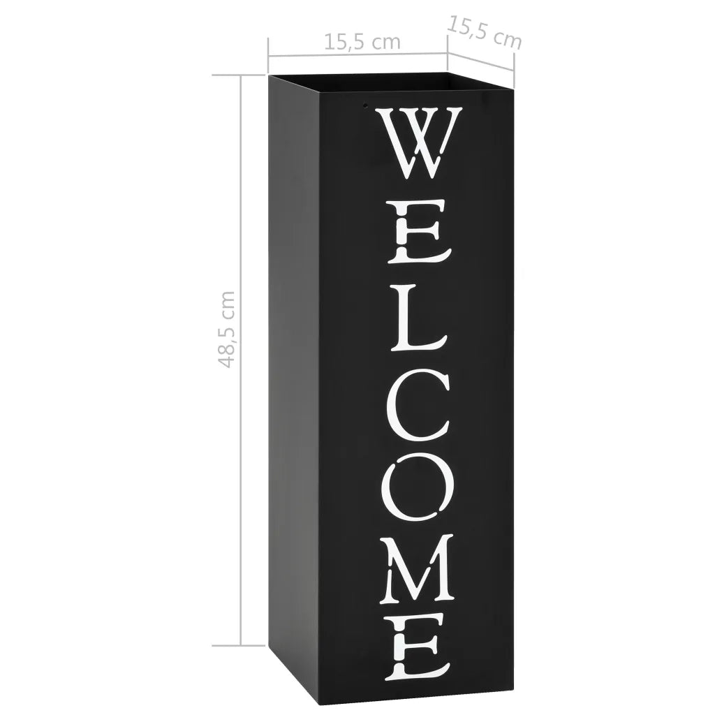 Porta Ombrelli Welcome in Acciaio Nero CFW4897908