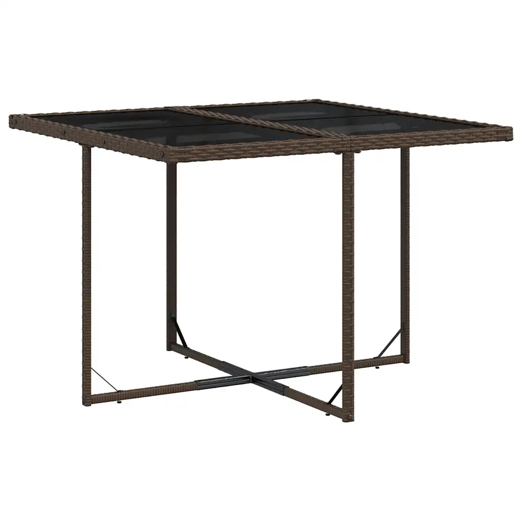 Set da Pranzo da Giardino 9pz con Cuscini Marrone in Polyrattan 3278084