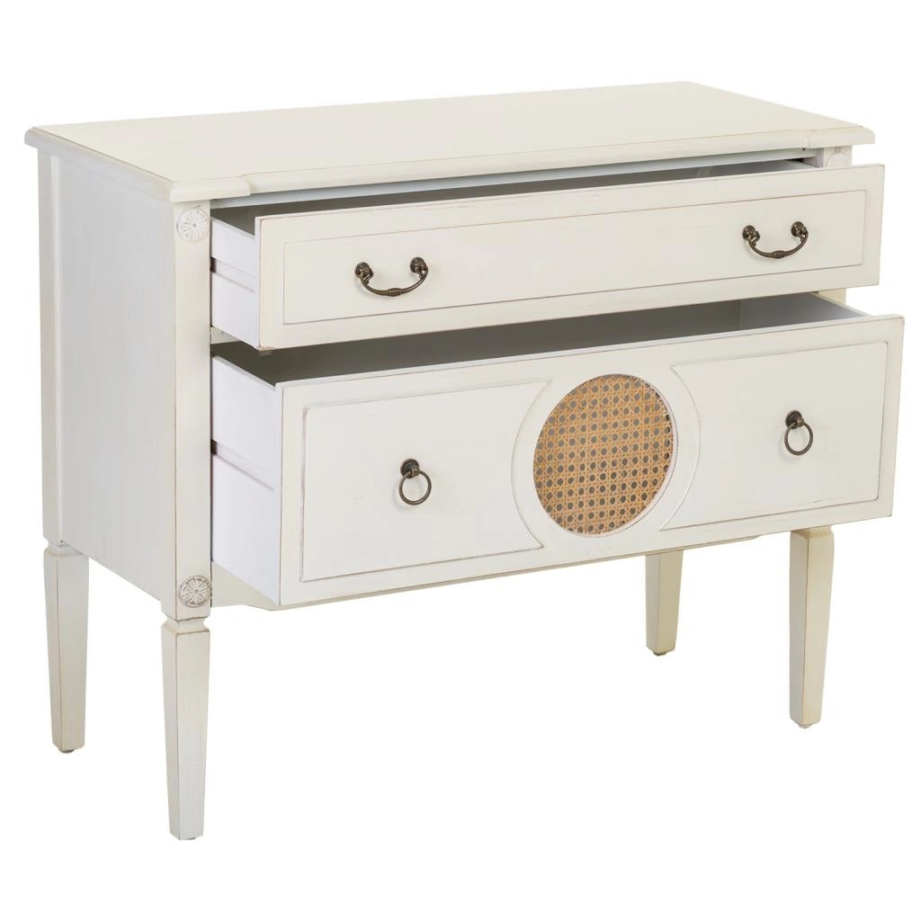 Cassettiera in legno bianco 88x38x72h