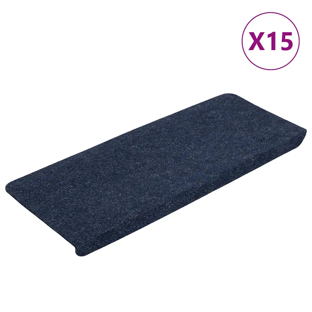 Tappetini Autoadesivi per Scale 15 pz 65x24,5x3,5 cm Blu 343481