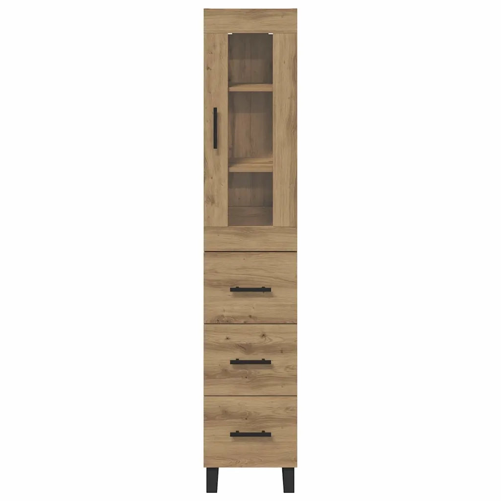 Credenza con Cassetto-Buffet-Armadio da cucina Rovere artigianale 69,5 x 34 x 180 cm 863660