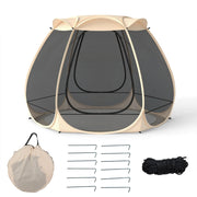 Tenda a rete pop up per 4-6 persone con zanzariera su tutti i lati, Tettoia ombreggiante per giardino Sabbia-Tende