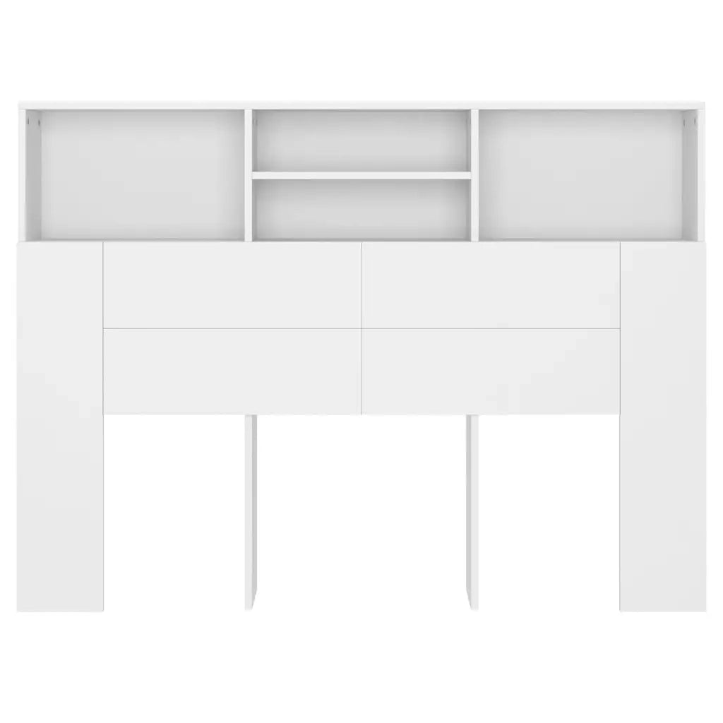Mobiletto con testiera-Testiera con Contenitore bianco 140x19x103,5 cm