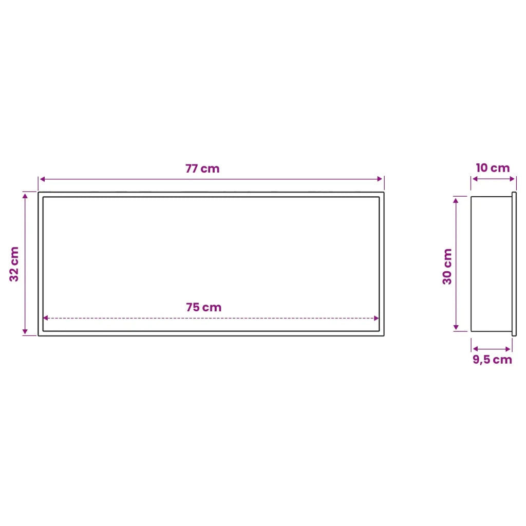 Nicchia per doccia Argento 75 x 30 x 9,5 cm 42012674