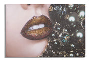Stampa su Tela Beautiful Lips 80x3,8x120 cm in Legno e Tessuto