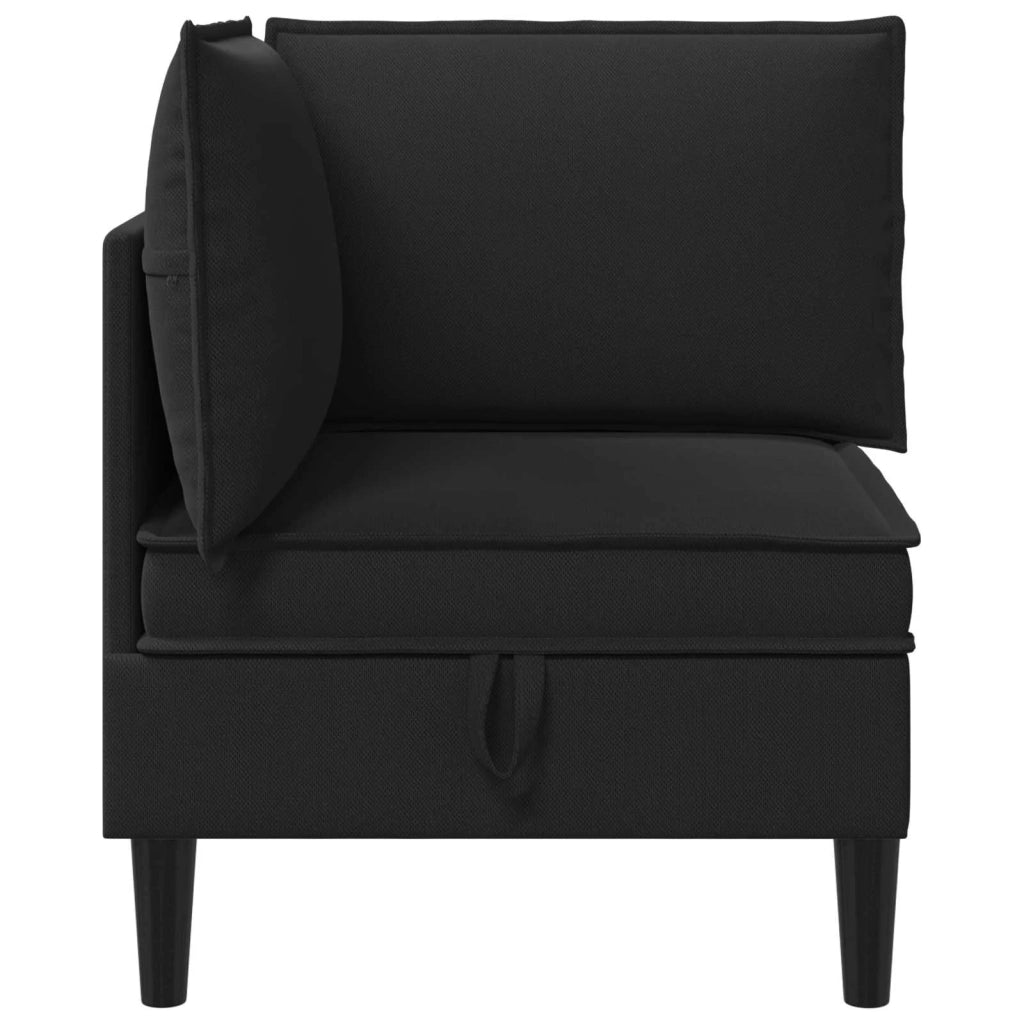 Divano Angolare con Storage Nero Velluto 42027093