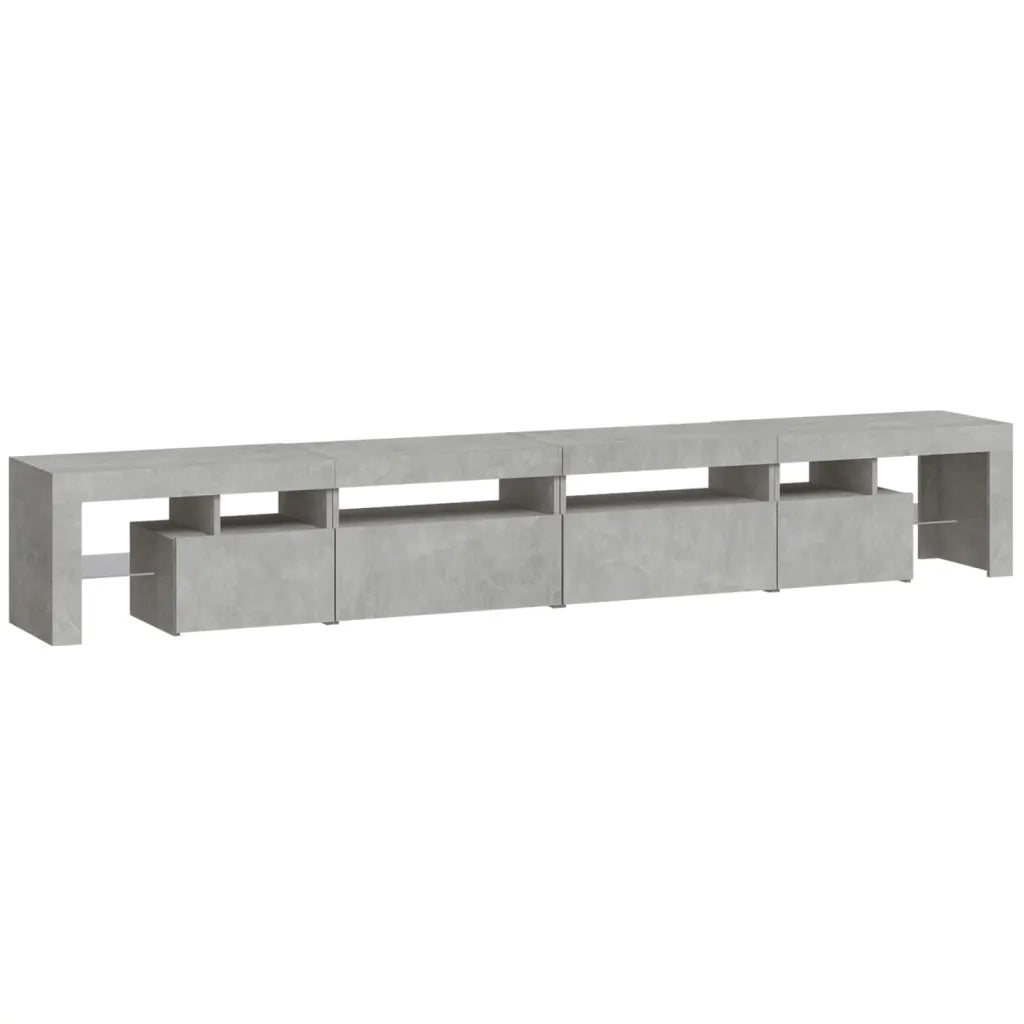 Mobile Porta TV con Luci LED-Mobile per TV-Credenza TV Grigio Cemento 260x36,5x40 cm
