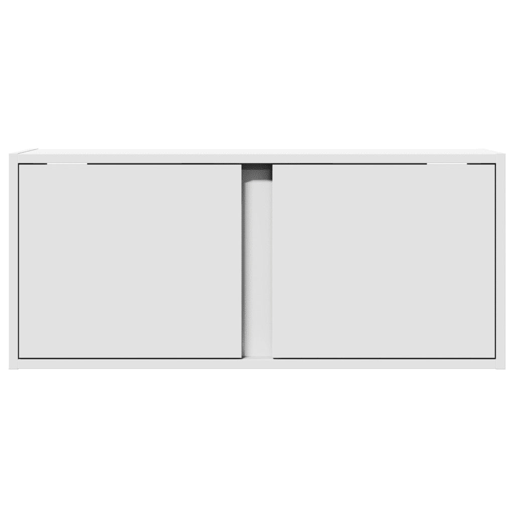 Mobile TV a Parete con Luci LED Bianco 80x31x35 cm 852257