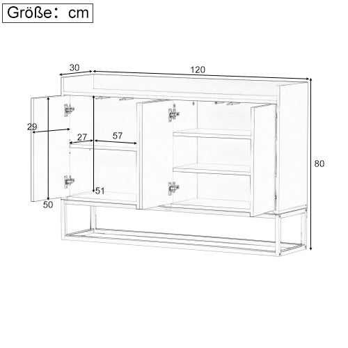 Credenza Moderna 4 Ante senza Maniglie ¨C MINIMAL ¨C Blu Navy