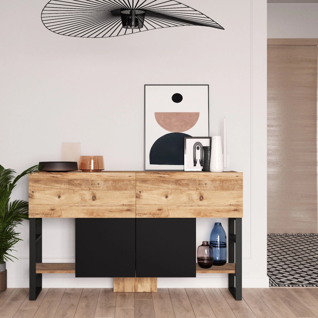 Credenza in legno "Mel" - 140 x 43 x 84 cm - Beige