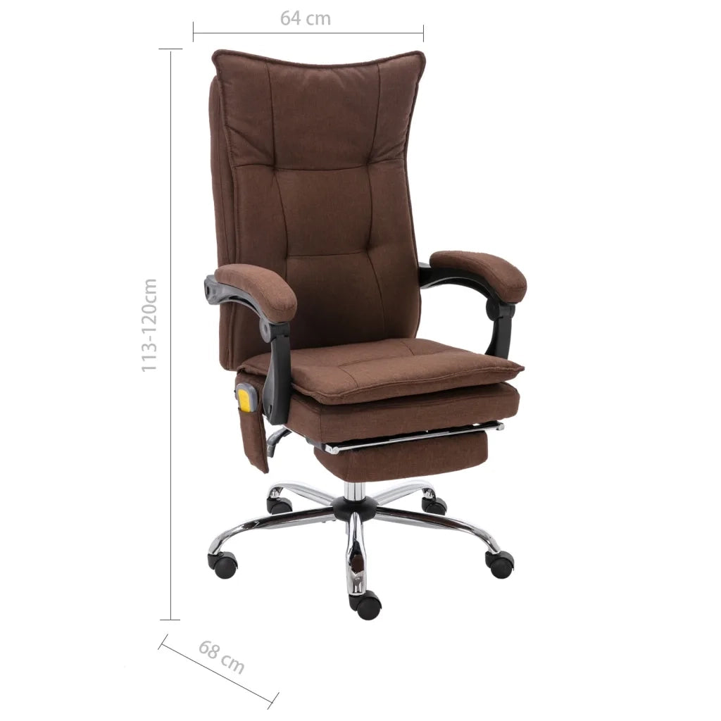 Sedia Massaggiante da Ufficio Marrone in Tessuto 20374