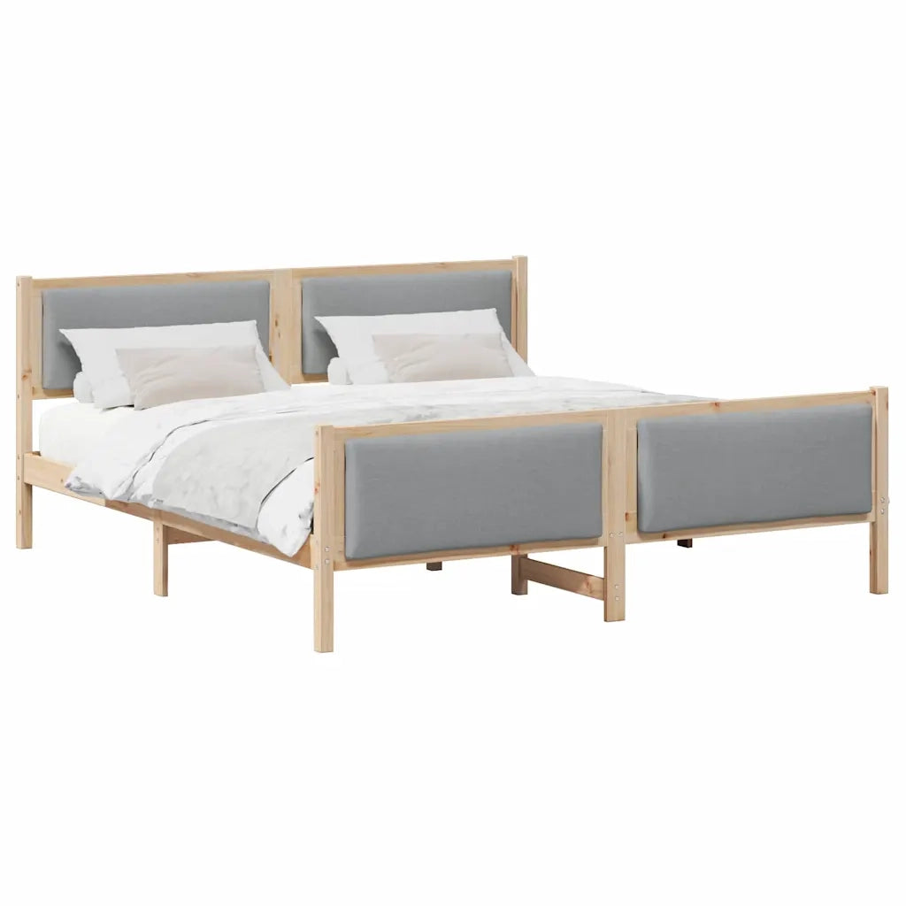 Struttura del letto-Giroletto Grigio chiaro 200 x 200 cm Tessuto 962673