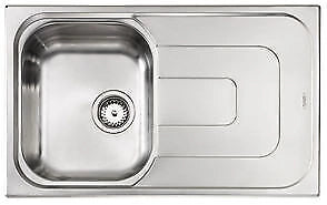 CM 011391.S1.01.2016 PIZZICA Lavello da incasso 1 vasca con gocciolatoio a destra 79 x 50 cm in acciaio inox antigraffio colore Inox