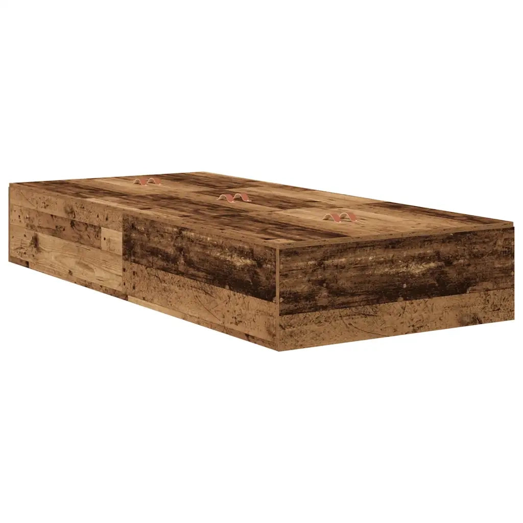 Struttura letto con contenitore-Giroletto con contenitore Legno vecchio 100 cm