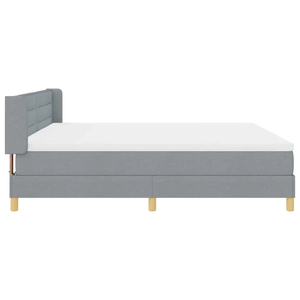 Letto a molle con materasso Grigio chiaro 200 x 200 cm Tessuto 3341251
