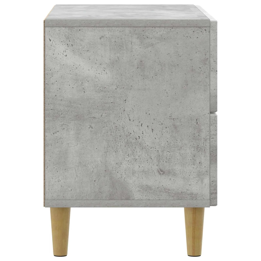 Comodino | Armadio da Notte | Mobiletto da notte con cassetto Grigio Cemento 62 x 34,5 x 48 cm