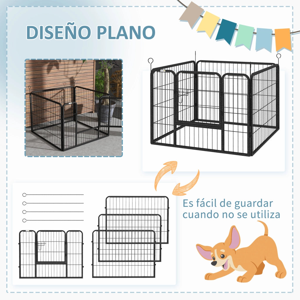 Parco per cani pieghevole 4 pannelli ¨C Minimal ¨C 82x82x60 cm grigio