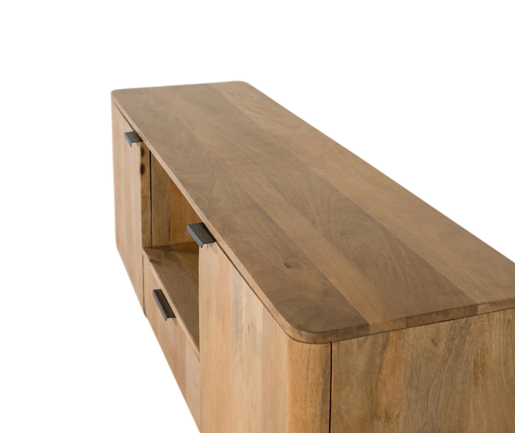 Mobile TV realizzato in legno di mango con angoli arrotondati
