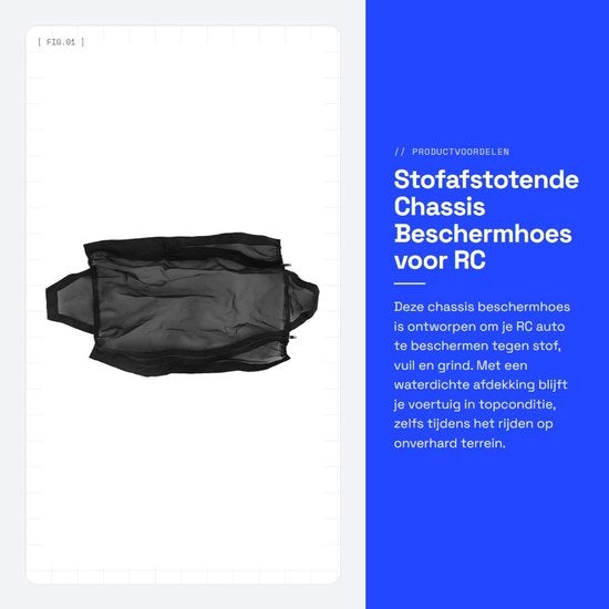 Chassis Stoffa-Resistente Copertura - Copertura Idrorepellente - Kit di Protezione per Auto RC - Copertura Ventilata - Facile da Usare - Disegno a Maglia Nera - Parafango Stoffa-Resistente