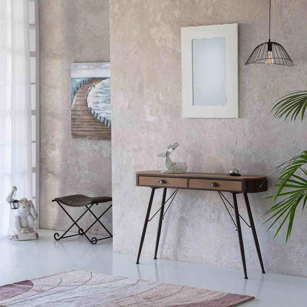 Console in legno e metallo marrone 120x32x80,5