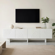 Cassettiera TV bianca in MDF e truciolare; lunghezza 170 cm