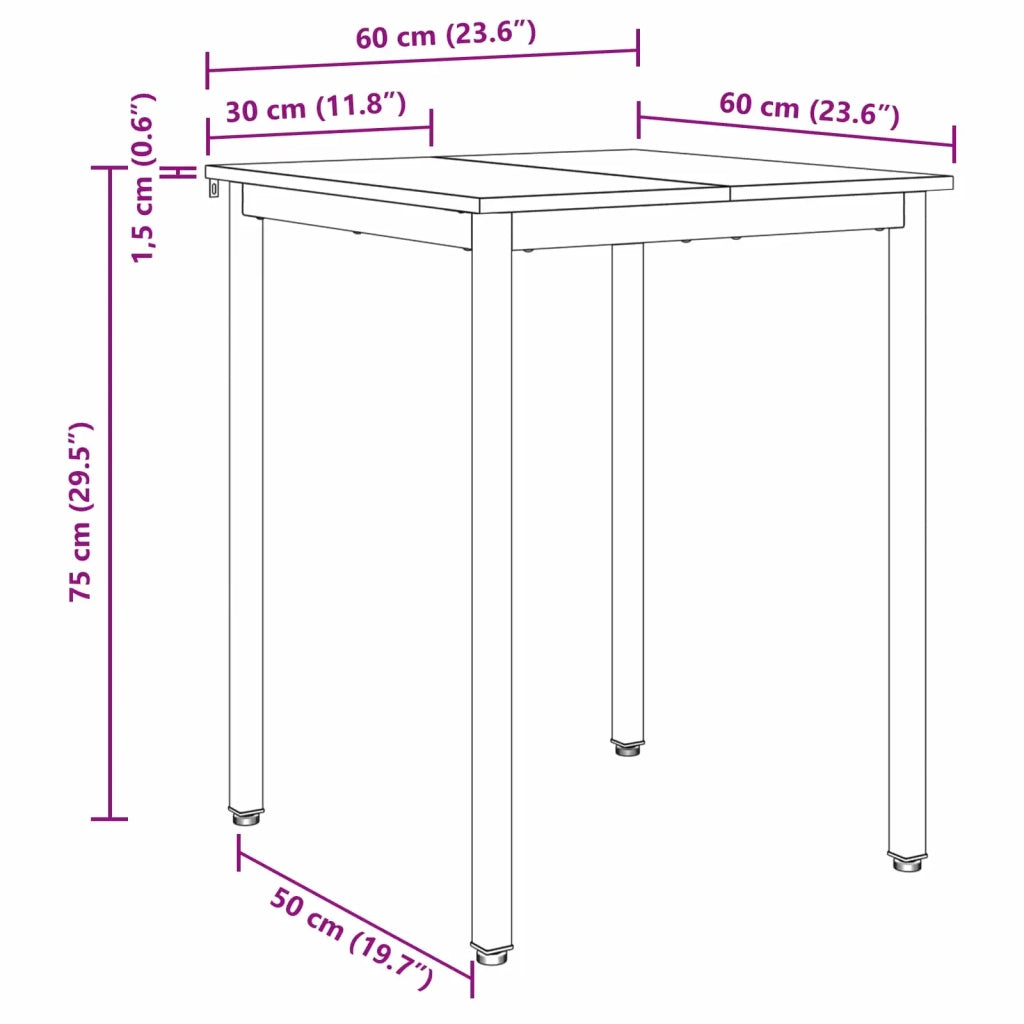 Tavoli da pranzo 60 x 60 x 75 cm METALLO 892616