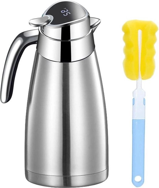 Karaf termico per caffè con display di temperatura in acciaio inossidabile