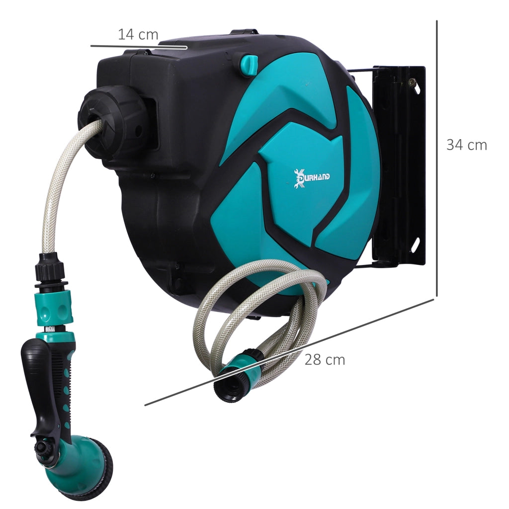 Avvolgitubo da Giardino con Manichetta 10 m ¨C zephmum ¨C Verde e Nero