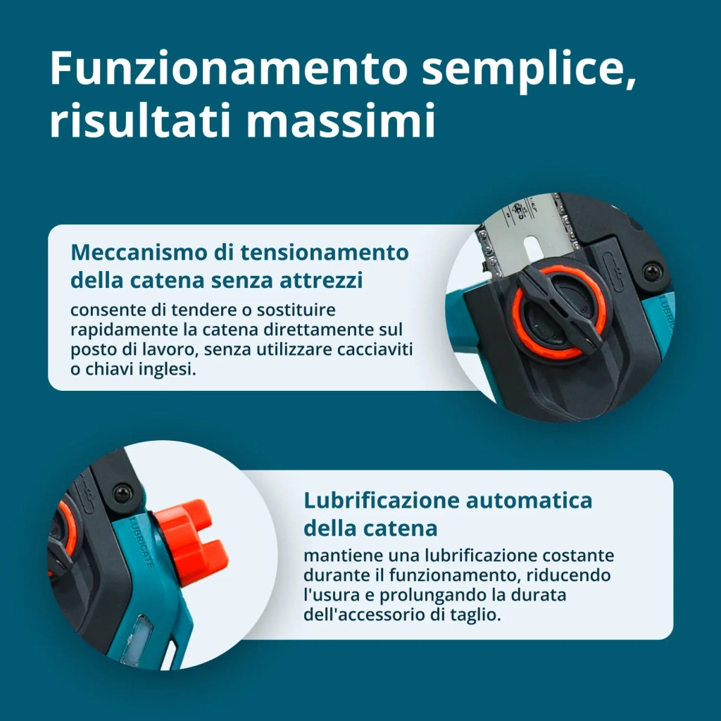 Motosega Mini Senza Fili KS MCS20V-8 Custodia