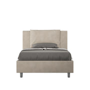 BS COM Letto una piazza e mezza senza rete imbottito 110x200 microfibra sabbia