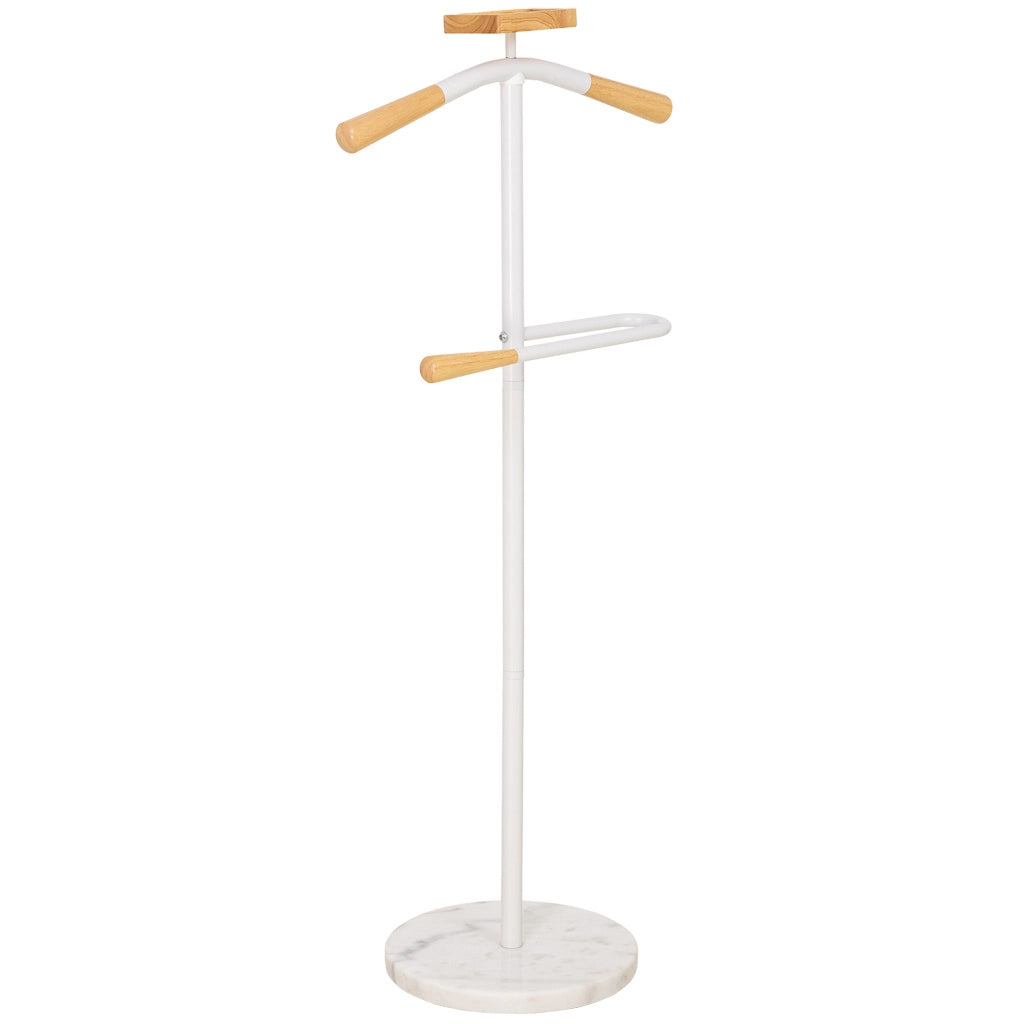 Perchero de metal y madera blanco 120h cm