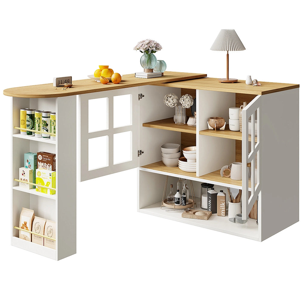 Buffet girevole - Xylo - 360?? 5 ripiani vetro bianco