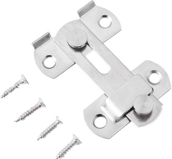 Blocco di sicurezza per porte, finestre e armadi - 70 x 50 - Fermo bloccante con sistema di sicurezza a molla - Costruito in acciaio inossidabile - Adatto per porte, finestre e armadi.