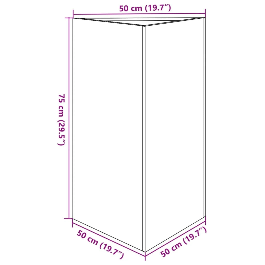 Fioriera rialzata triangolare a forma di oliva per piante fiori e terrazza/giardino 50 x 43 x 75 cm acciaio verde 02_0038714