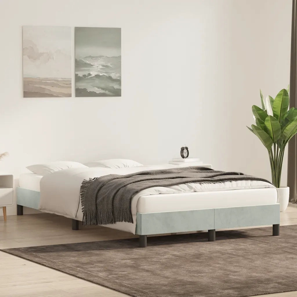 Giroletto senza Materasso Grigio Chiaro 80x220 cm Velluto 4101379