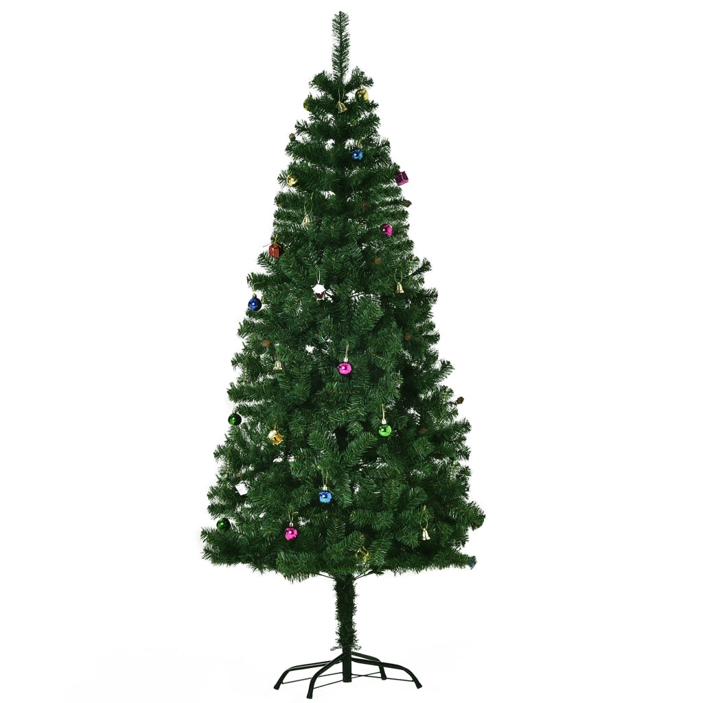 Albero di Natale Artificiale 180 cm Verde ¨C zephmum ¨C con 624 Rami e Decorazioni