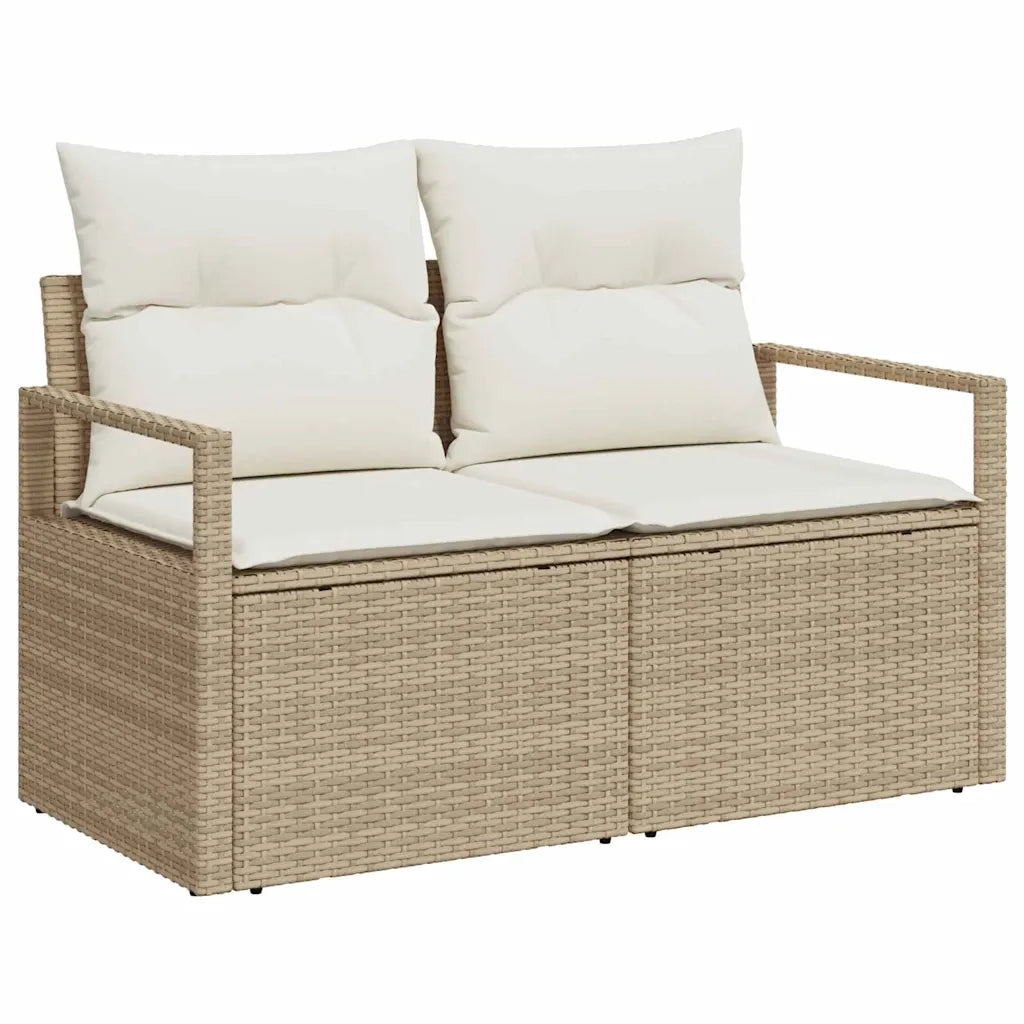 Set Divano da Giardino con cuscino 4 pcs Beige Poly Rattan 3360482