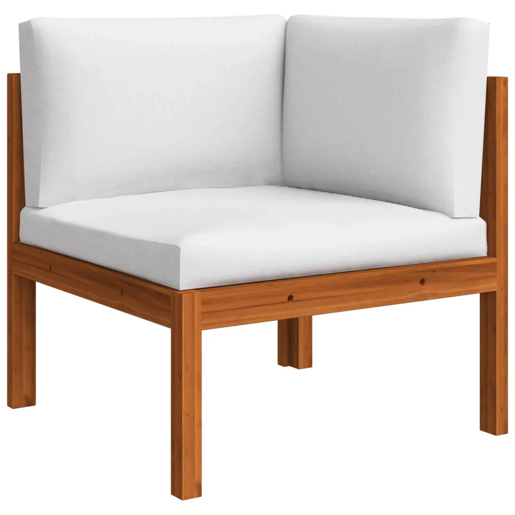 Set da giardino 6 pezzi con cuscini in legno crema, acacia e corda 3057880