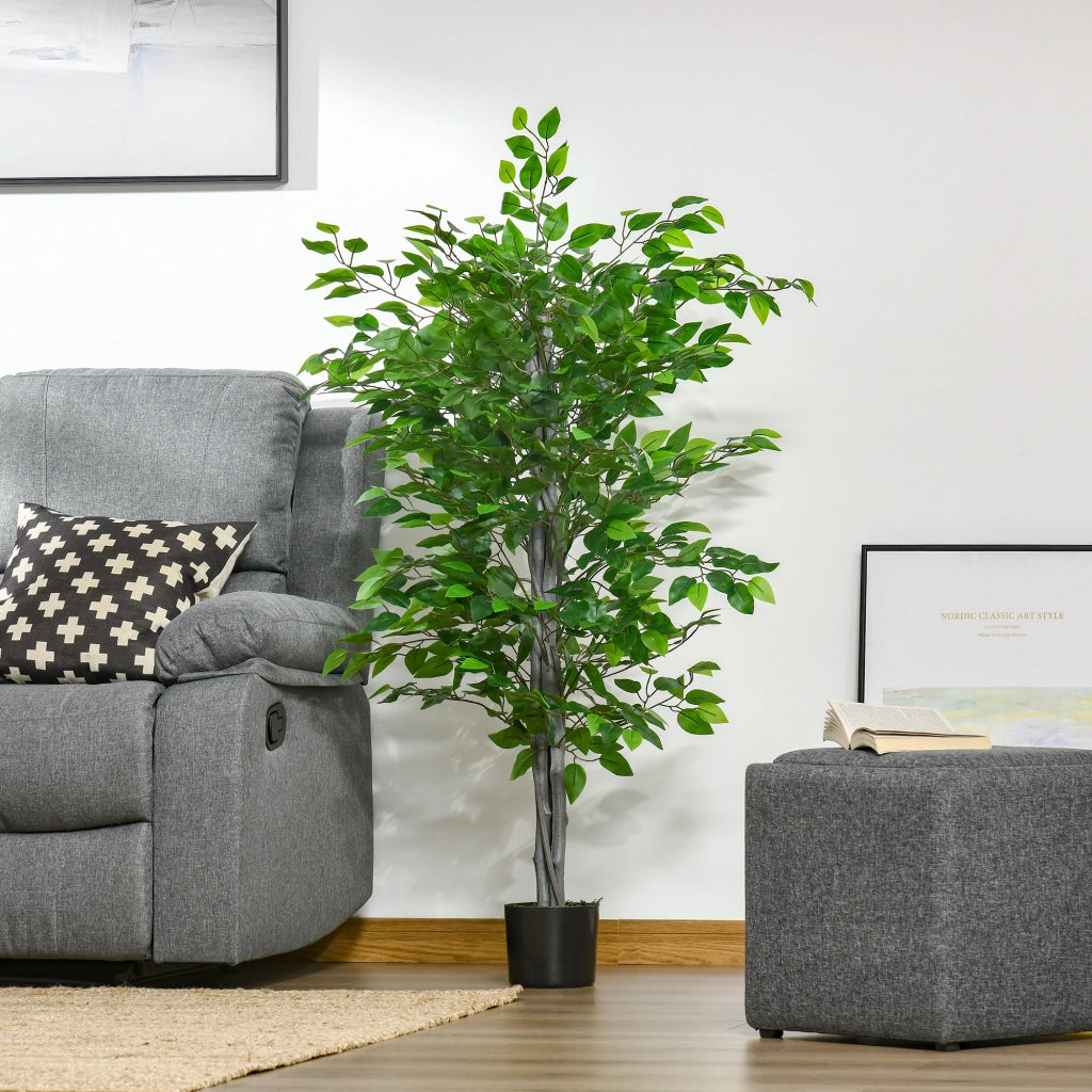 Ficus Artificiale 135cm ¨C Xylo ¨C Verde con Vaso per Interno/Esterno