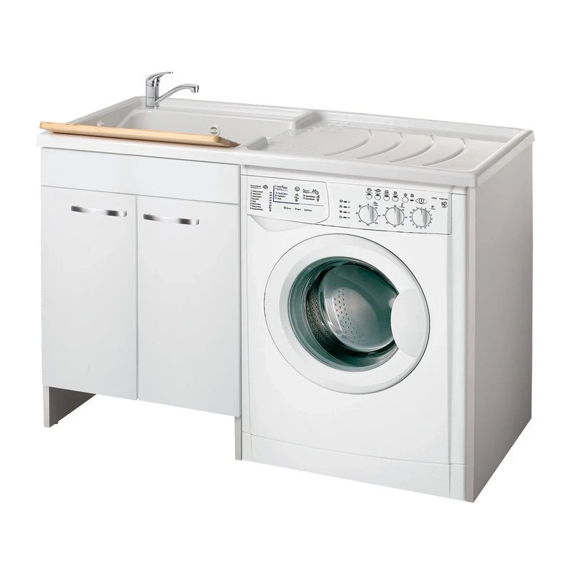 Lavatoio serie Classica con coprilavatrice 124x60 - Vasca a sinistra